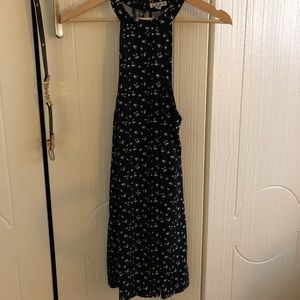 Floral black high neck dress